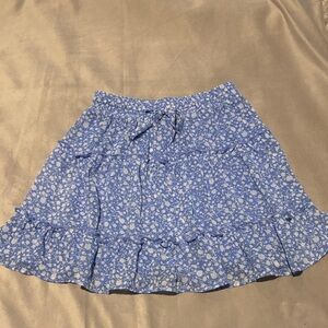 Sienna Sky Floral Blue and White A-Line Skirt